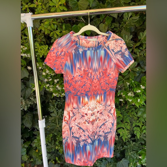 Zara Floral Pattern Scuba Dress - Picture 1 of 5